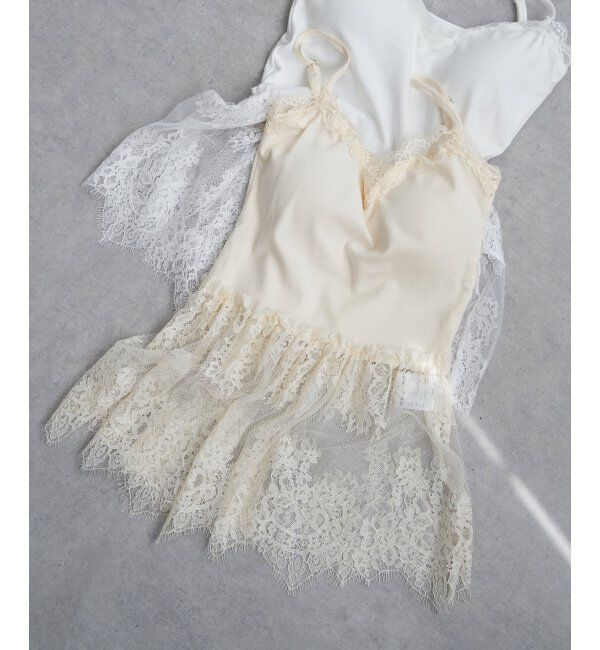 VENCE share style「レースペプラム切り替えブラトップ」|タンクトップ|ベージュ