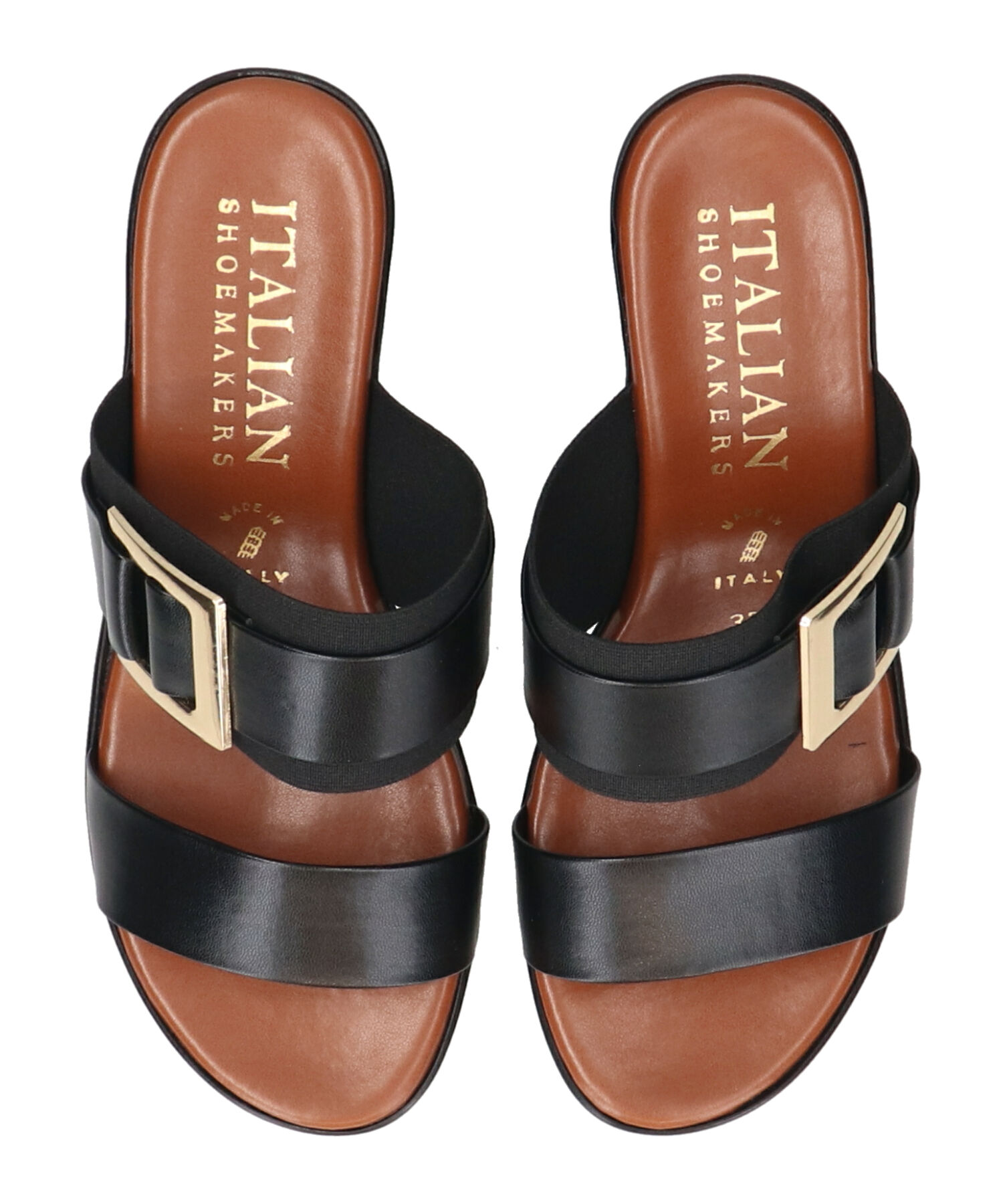 IMPORT SELECT「【ITALIAN SHOEMAKERS】スクエアメタルウェッジヒールサンダル(952343)」|サンダル|