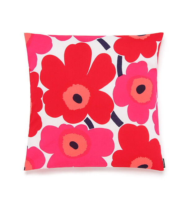 Marimekko「【日本限定】Pieni Unikko クッションカバー 45&times;45cm」|クッション・クッションカバー|ホワイト&times;レッド