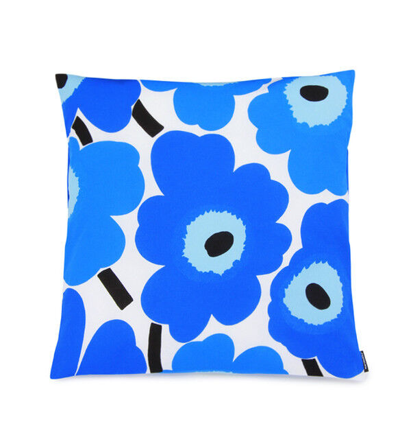 Marimekko「【日本限定】Pieni Unikko クッションカバー 45&times;45cm」|クッション・クッションカバー|ホワイト&times;ブルー