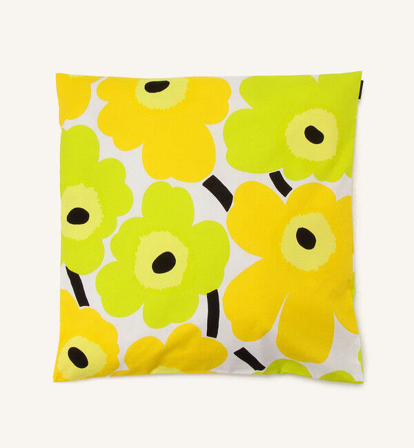 Marimekko「【日本限定】Pieni Unikko クッションカバー 45&times;45cm」|クッション・クッションカバー|ホワイト&times;イエロー