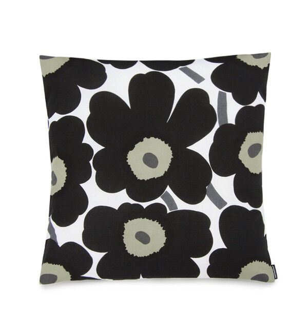 Marimekko「【日本限定】Pieni Unikko クッションカバー 45&times;45cm」|クッション・クッションカバー|ホワイト&times;ブラック