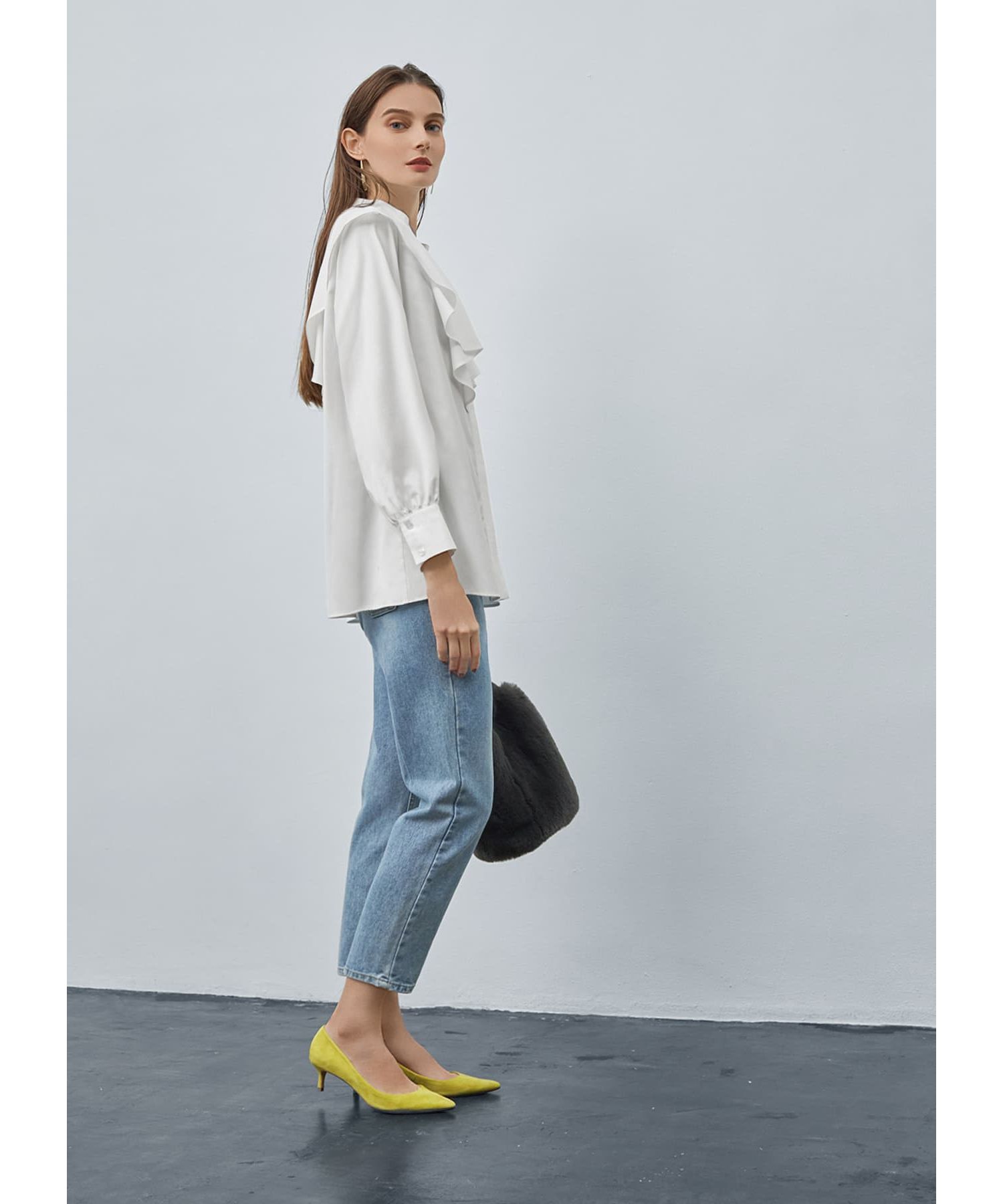 STYLE DELI「【LUXE】 シワFREEケープ風フリルブラウス」|シャツ・ブラウス|