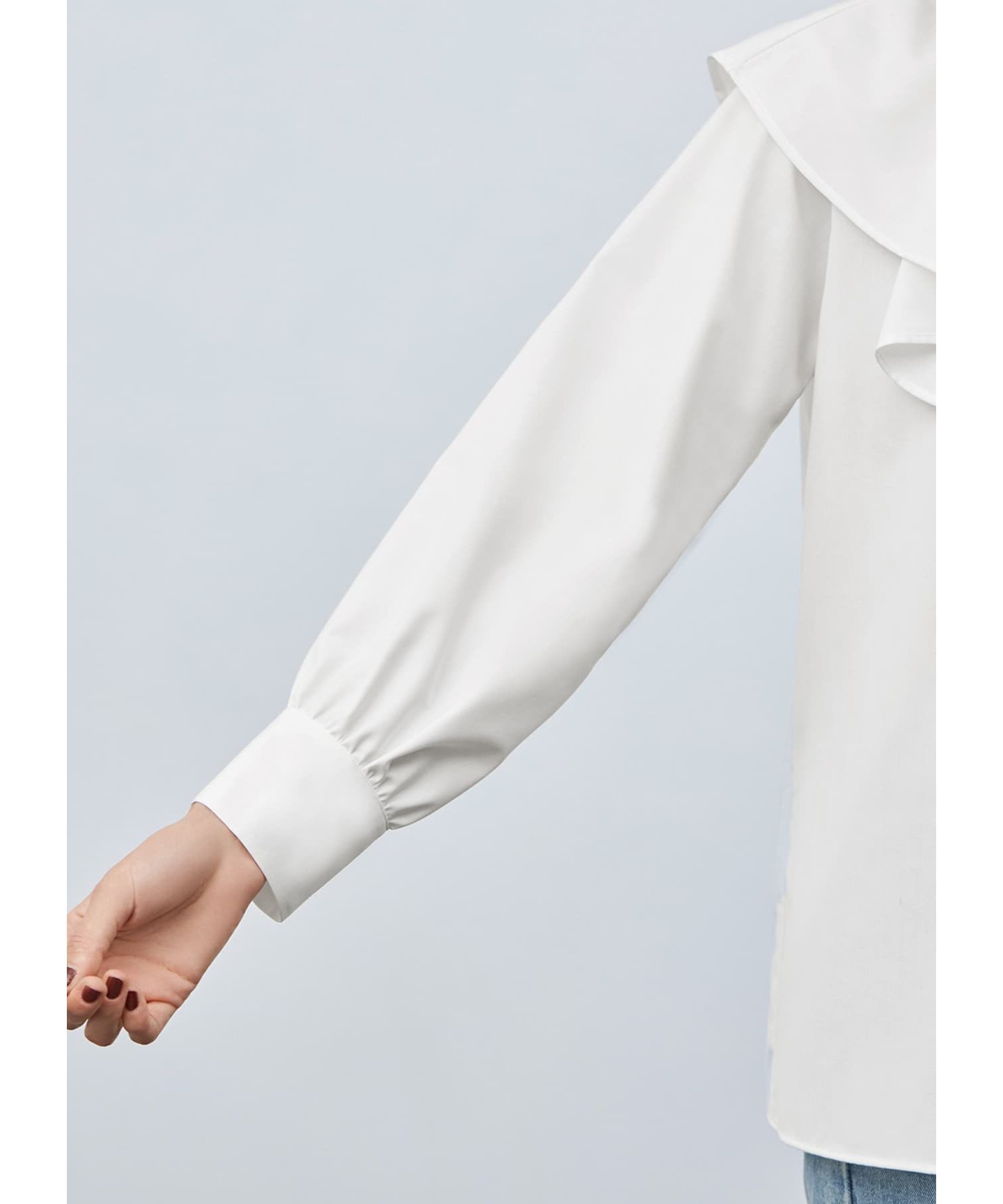 STYLE DELI「【LUXE】 シワFREEケープ風フリルブラウス」|シャツ・ブラウス|