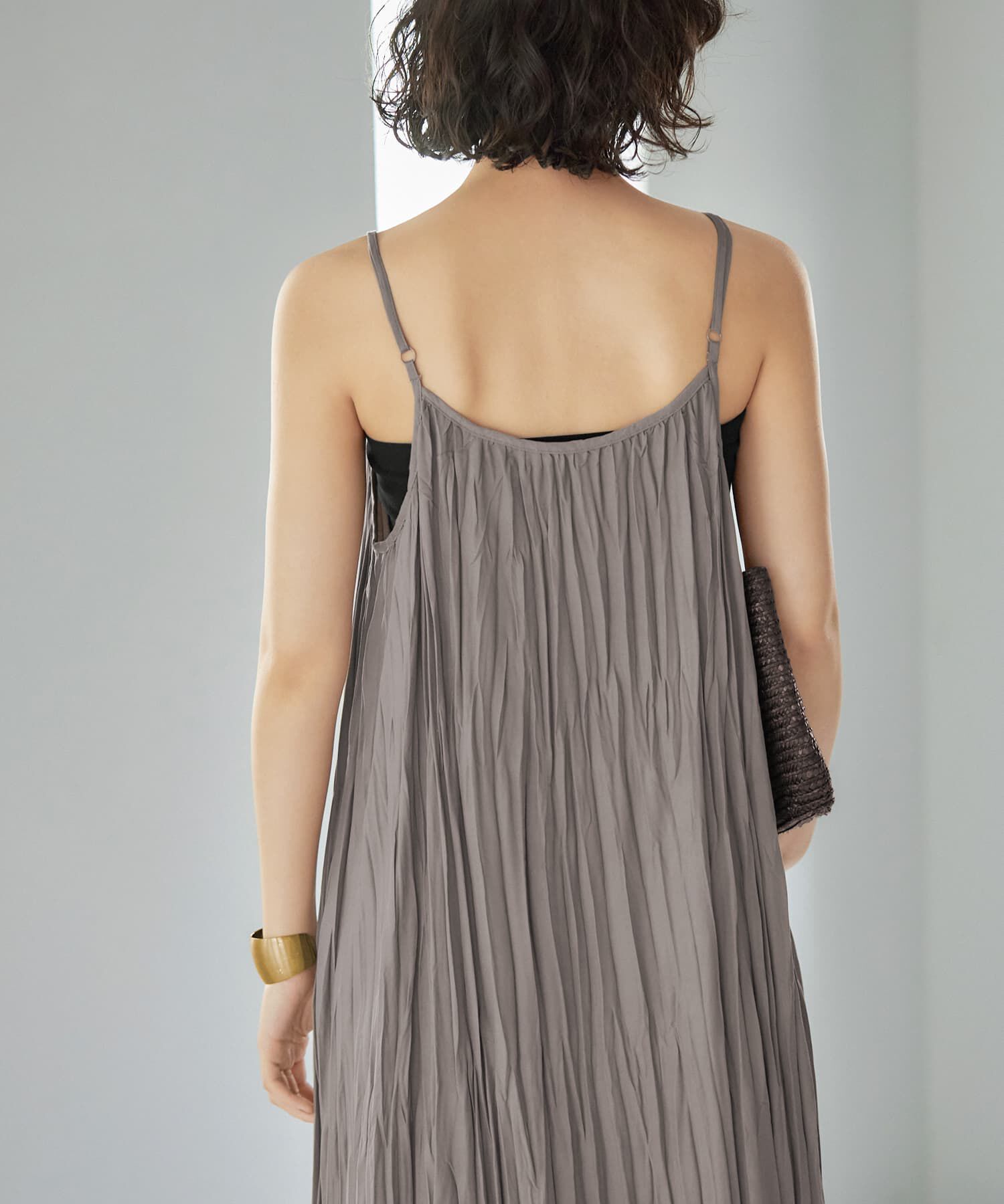 STYLE DELI「ランダムプリーツロングキャミワンピース」|ワンピース|