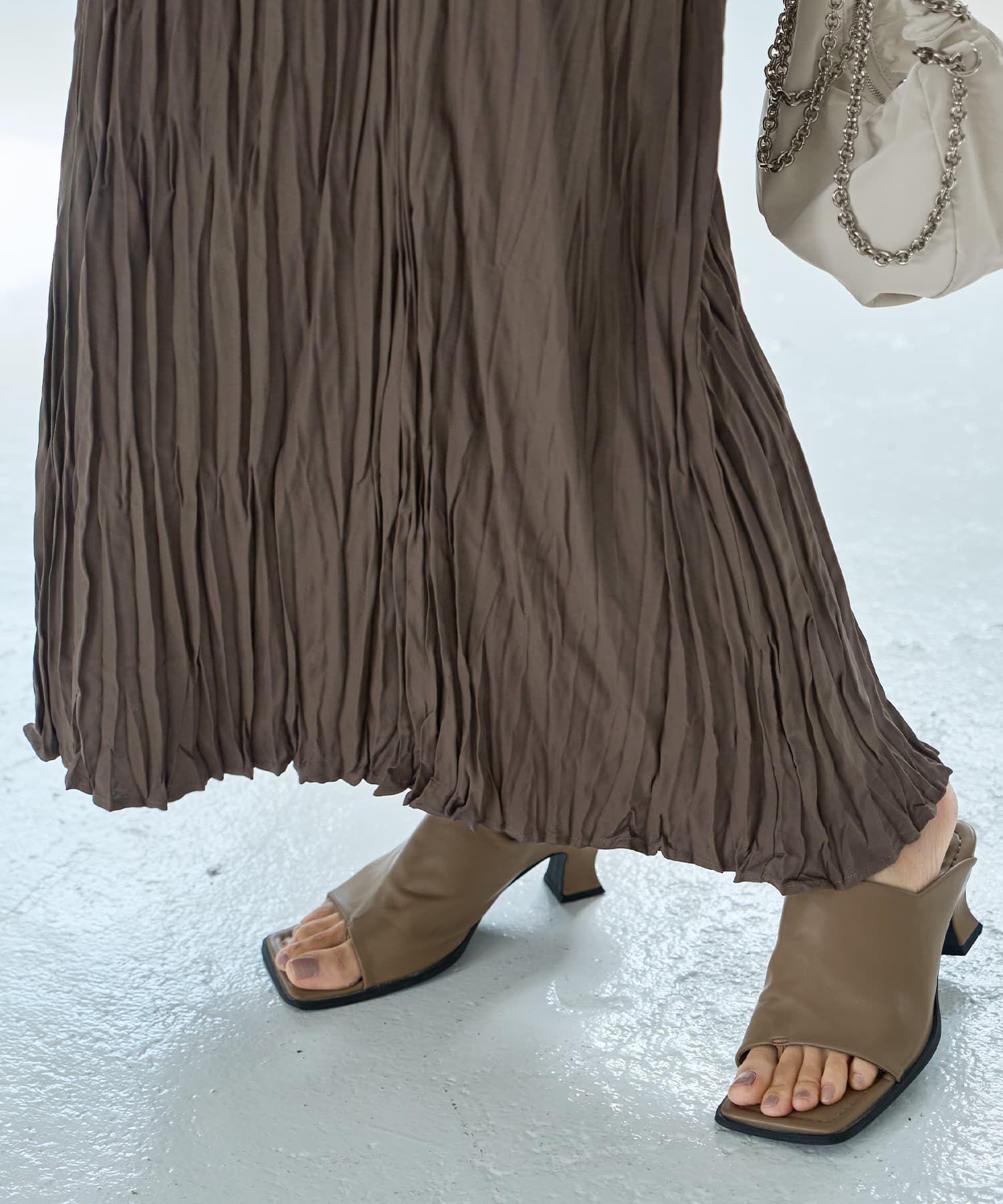 STYLE DELI「ランダムプリーツロングキャミワンピース」|ワンピース|