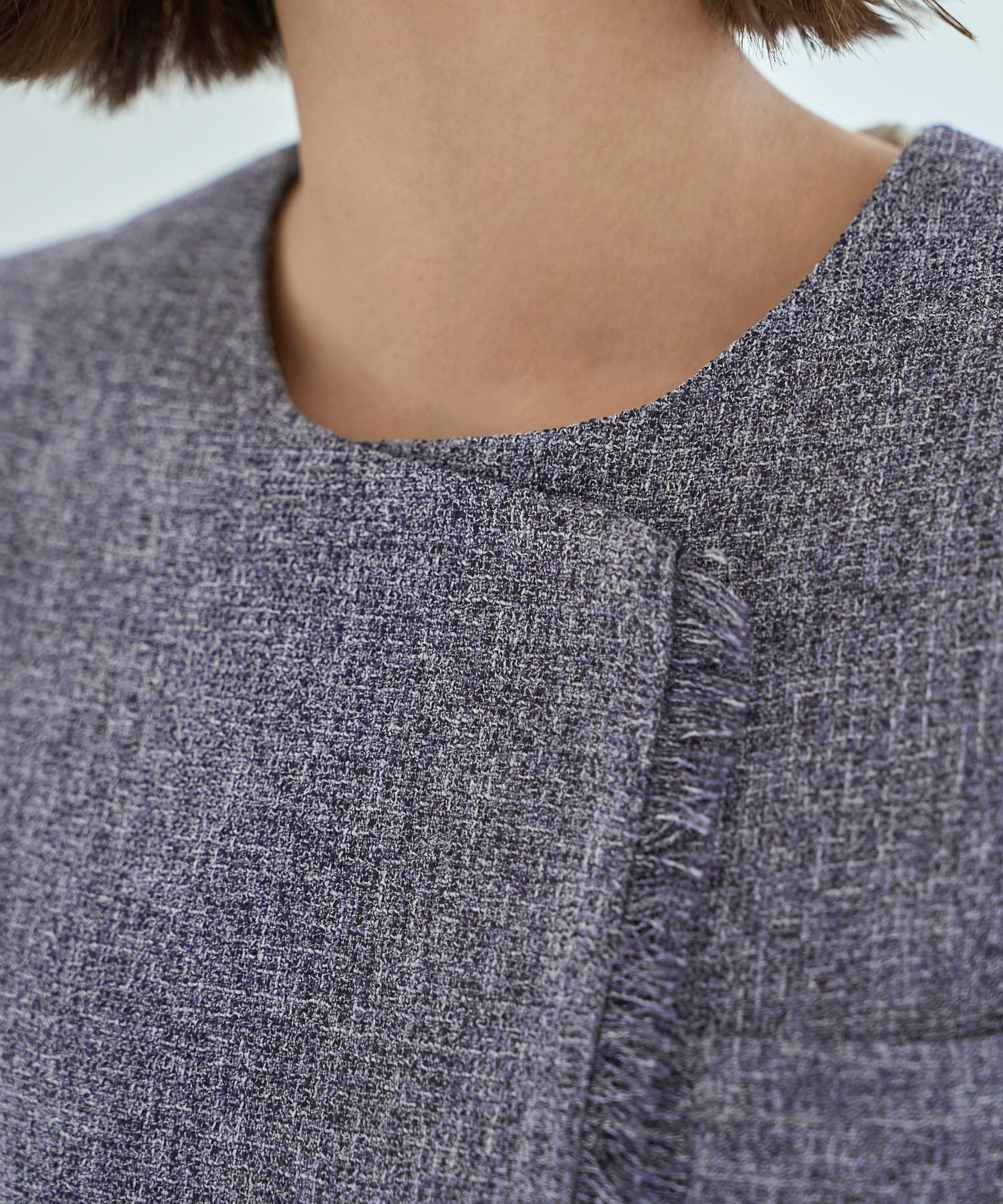 STYLE DELI「サマーツイードポケットジャケット」|ノーカラージャケット|