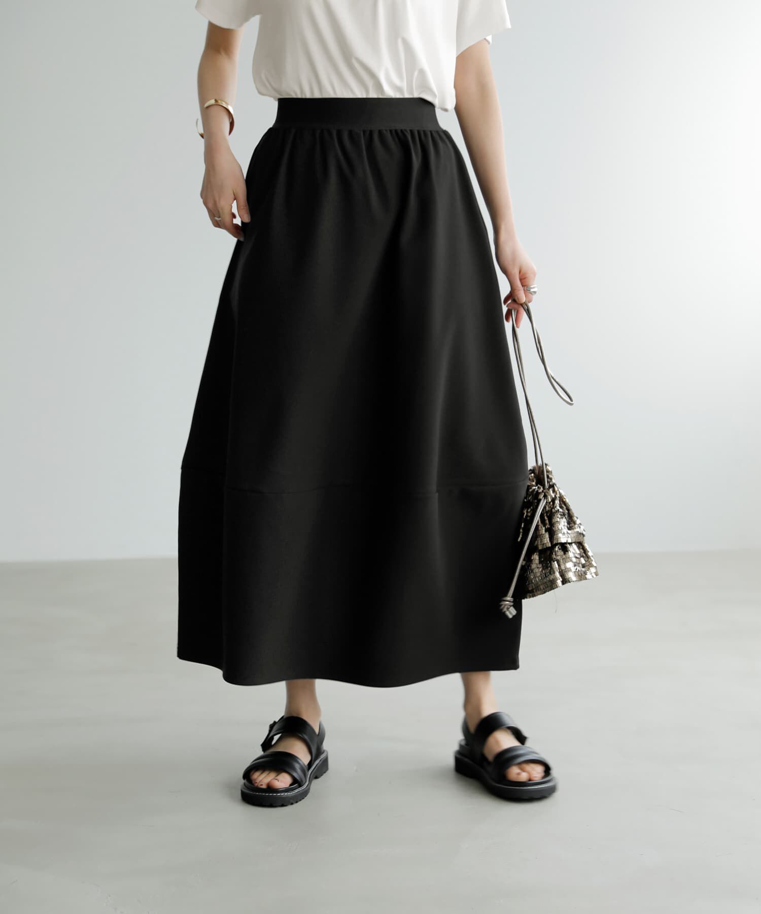 STYLE DELI「パンプキンジャージースカート」|スカート|ブラック