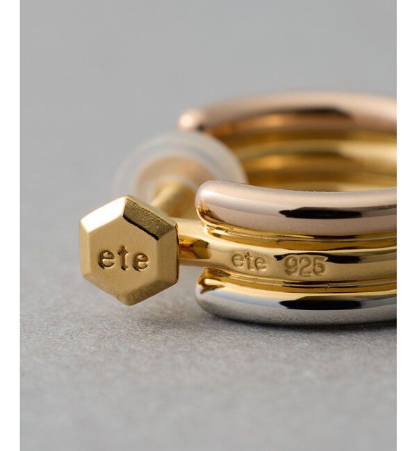 ete「[トリカラー] フープイヤリング」|イヤリング|