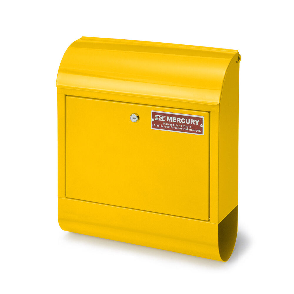 MERCURY「マーキュリー ポスト 通販 壁掛け おしゃれ 大型 郵便受け 郵便ポスト 鍵付き レトロ 郵便」|その他|イエロー1