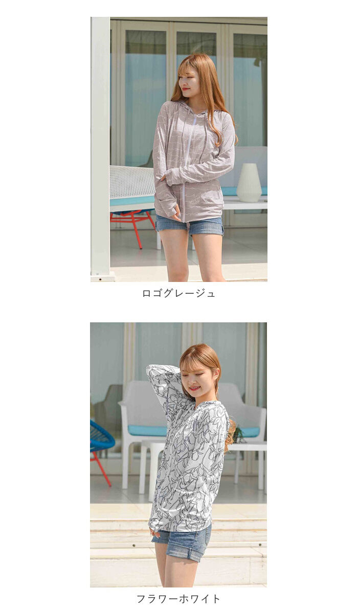 BACKYARD FAMILY「ラッシュガード レディース 長袖 通販 おしゃれ 柄 パーカー 夏 ジップアップ M-L L-LL」|スポーツ|