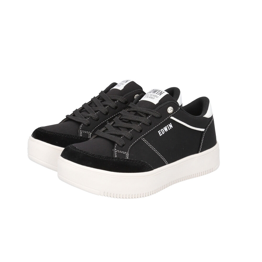 BACKYARD FAMILY「EDWIN スニーカー EDW4325 エドウィン 通販 レディース ローカットスニーカー 軽量」|スリッポン|ブラック1