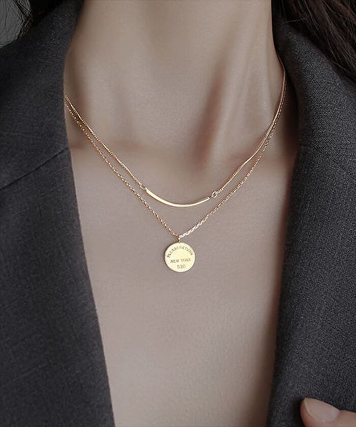 BACKYARD FAMILY「ネックレス レディース シンプル 通販 ペンダント 2連ネックレス コインネックレス」|その他|