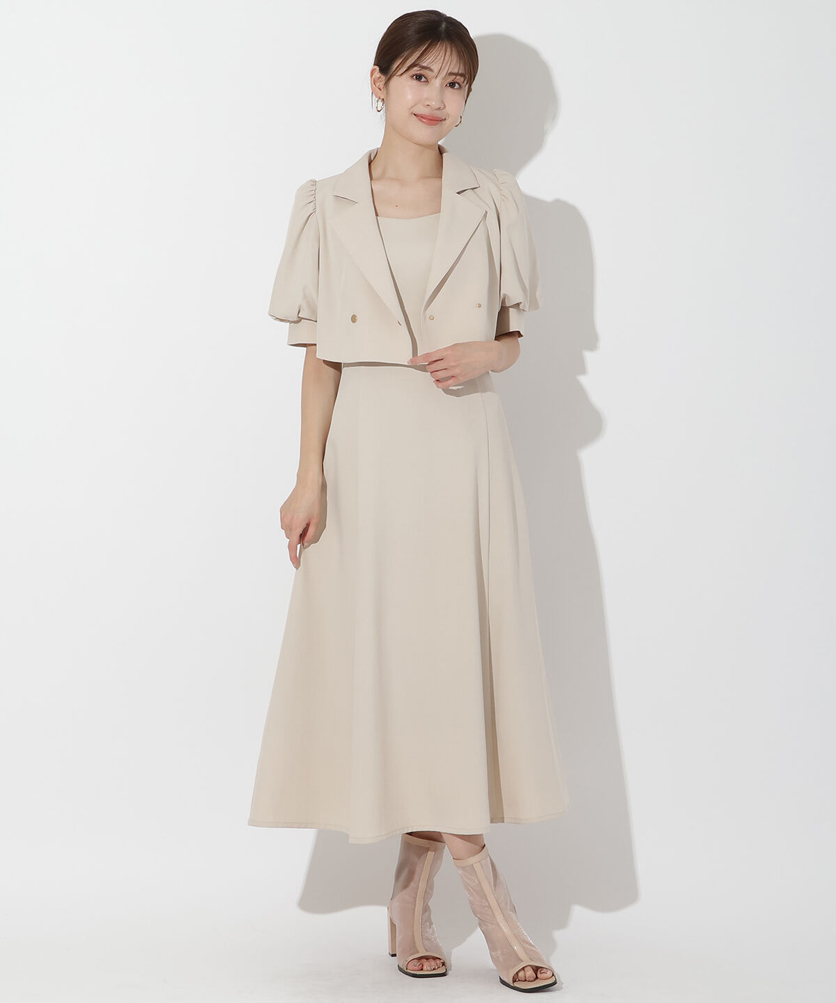 アンドクチュール「ショートダブルジャケット＋キャミワンピース」|ワンピース|