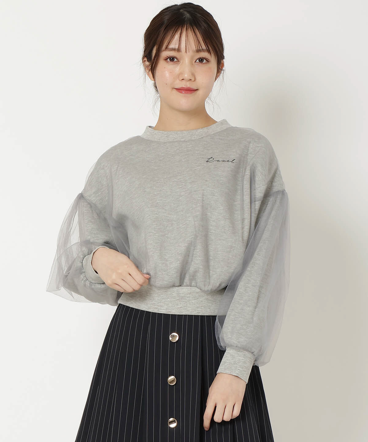 REDYAZEL「チュールレイヤードトップス」|その他|グレー