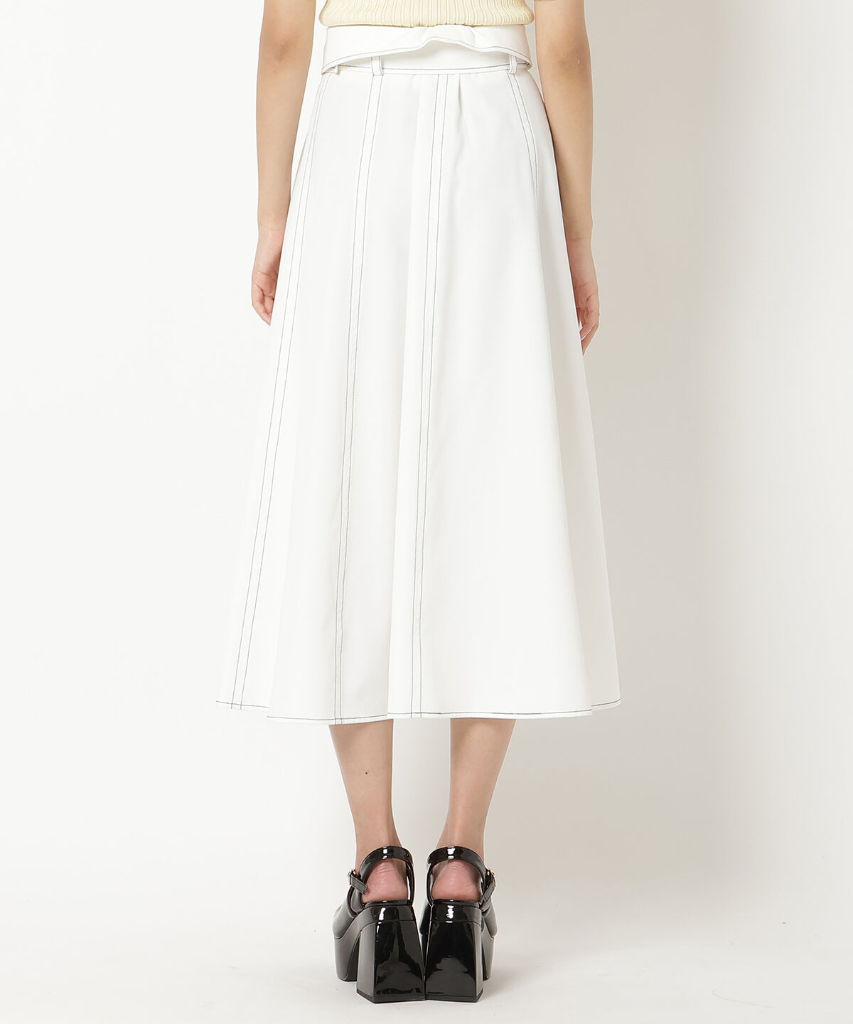 REDYAZEL「ステッチカラーフレアスカート」|フレア|