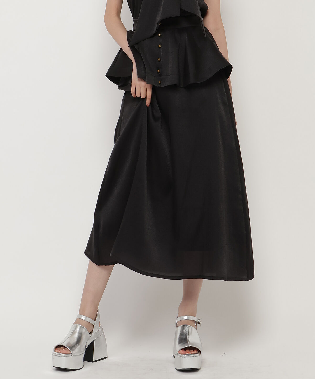 REDYAZEL「ぺプラムフレアスカート」|フレア|