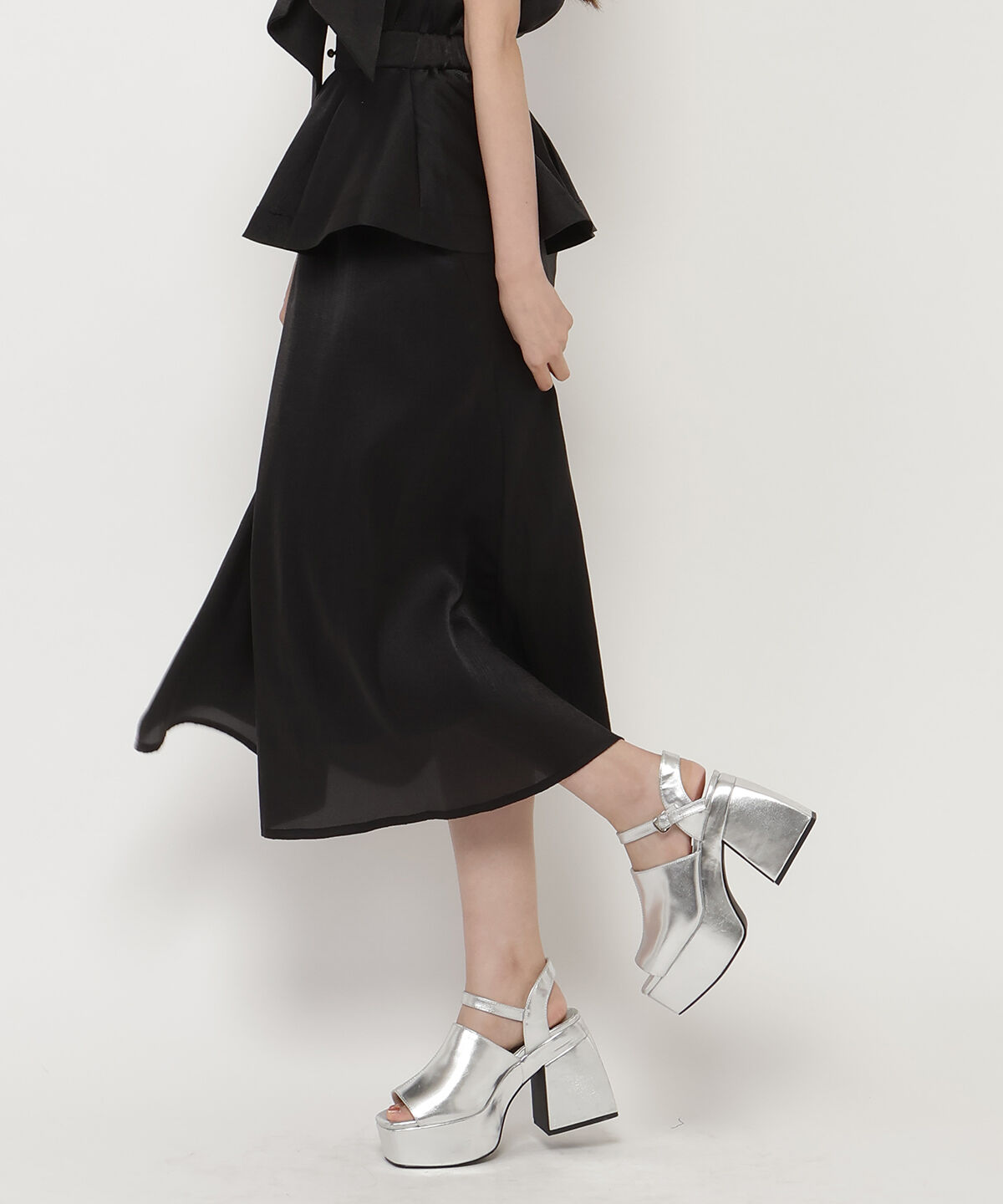 REDYAZEL「ぺプラムフレアスカート」|フレア|