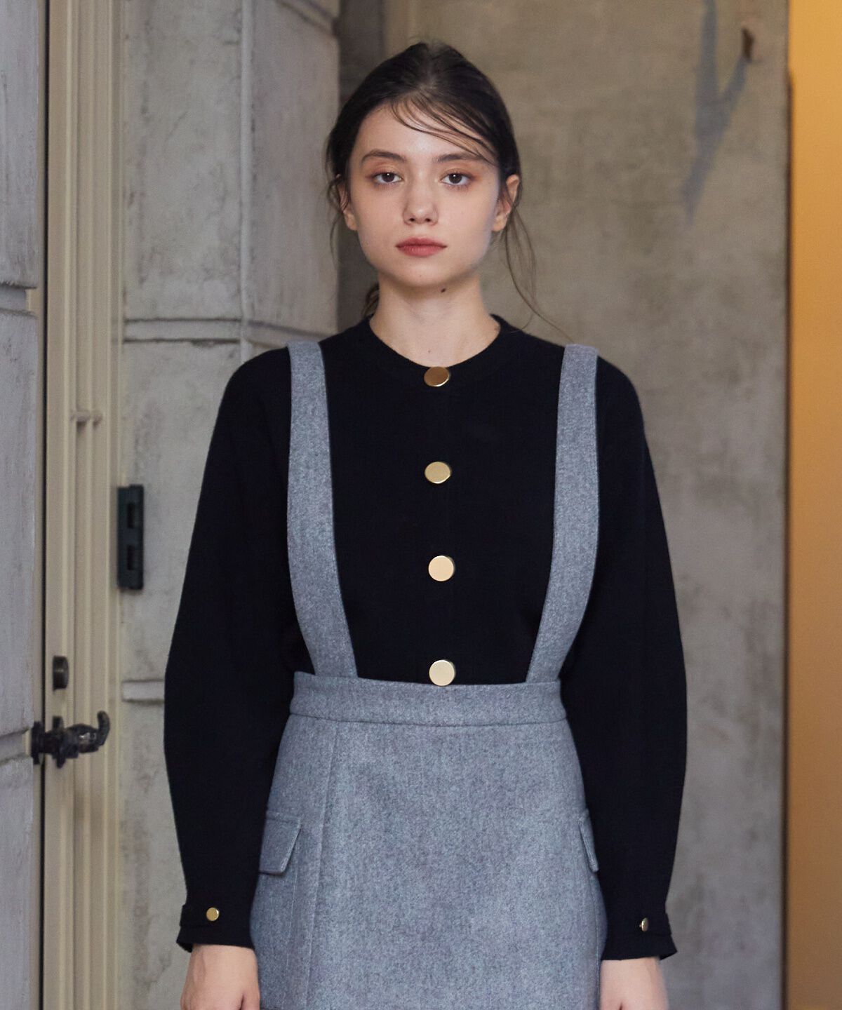 REDYAZEL「ゴールドボタンニットカーディガン」|カーディガン|