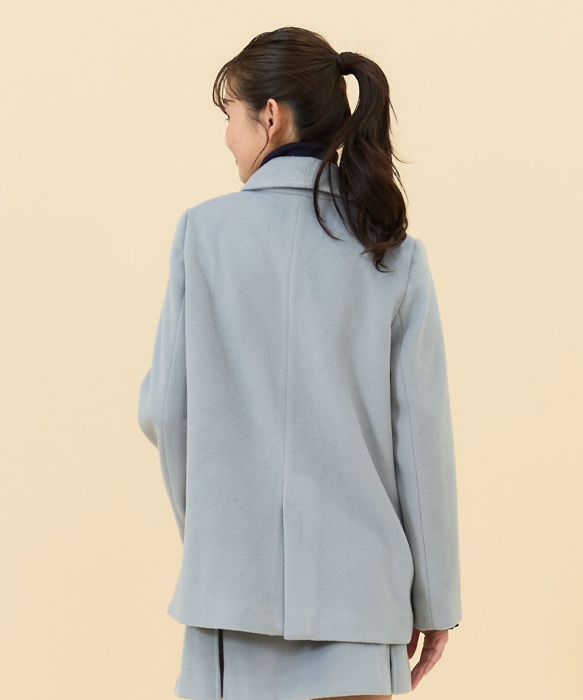 REDYAZEL「カットメルトンダブルショートコート」|ステンカラーコート|