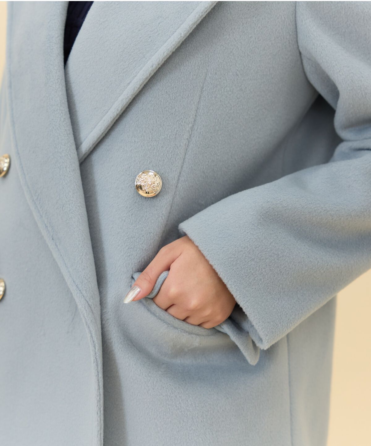 REDYAZEL「カットメルトンダブルショートコート」|ステンカラーコート|