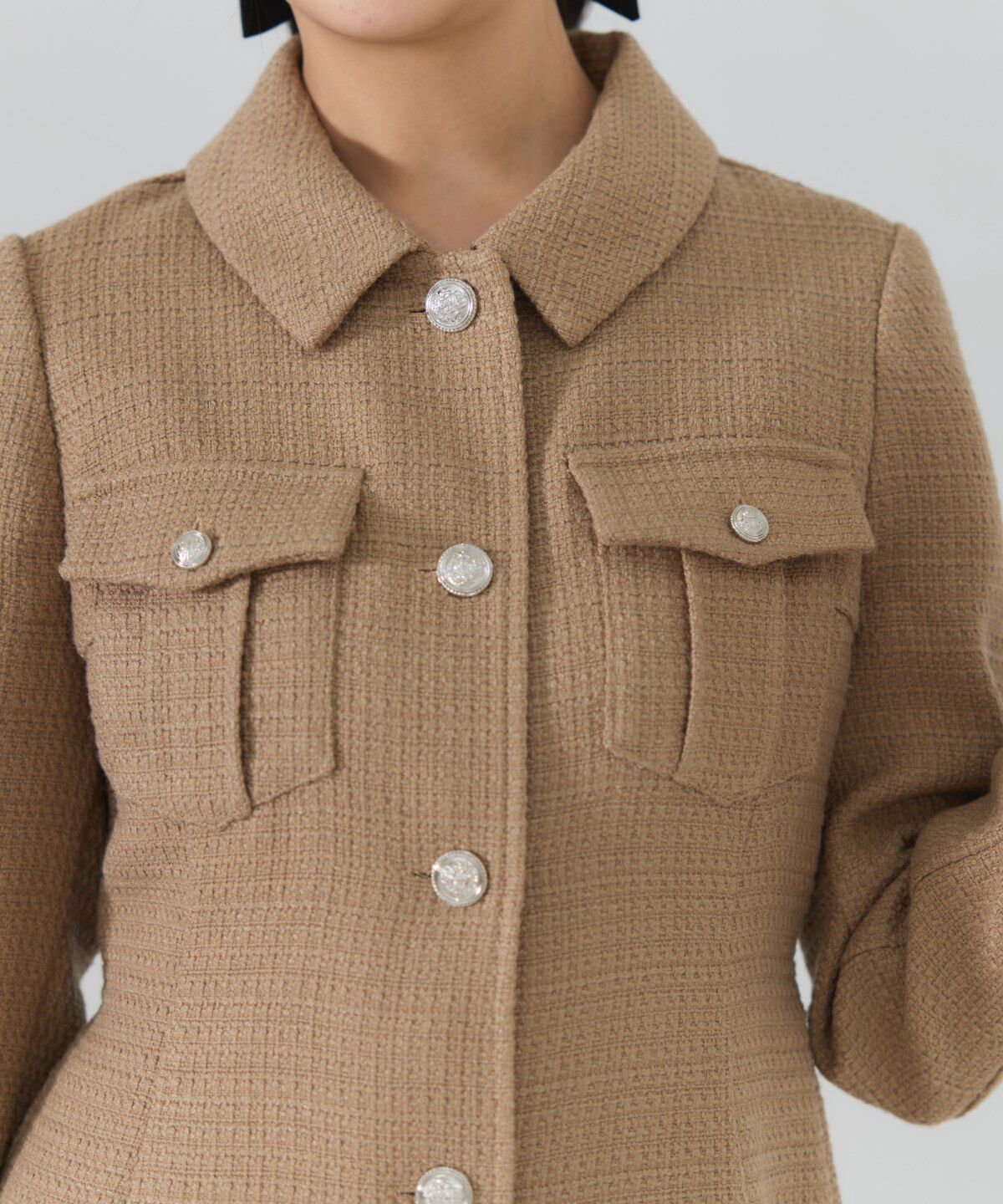 REDYAZEL「ファンシーツイードミニシャツワンピース」|ワンピース|