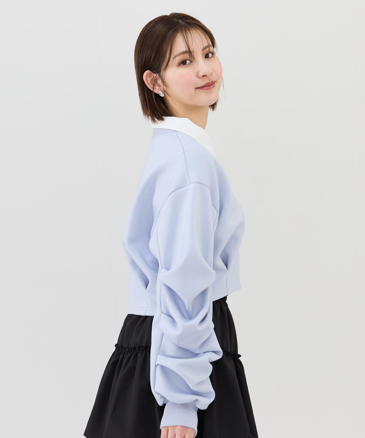 REDYAZEL「襟つきタックスリーブトップス」|Tシャツ・カットソー|