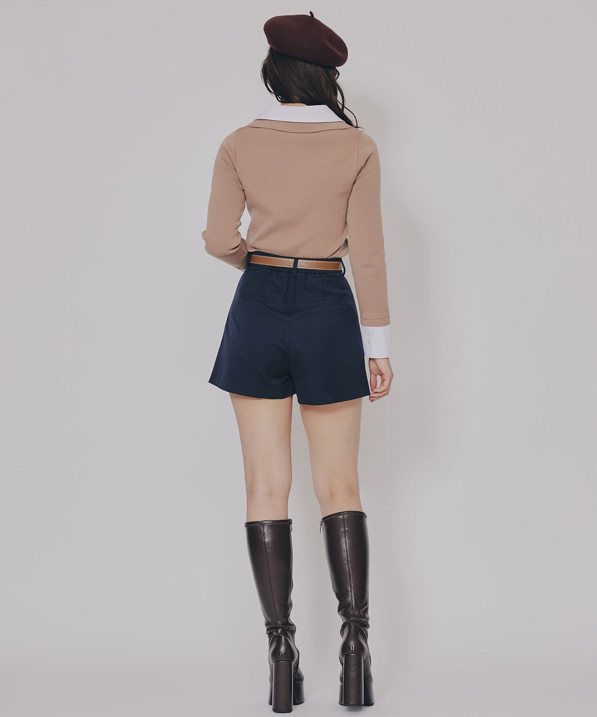 REDYAZEL「ハイウエストタックショートパンツ」|キュロット|