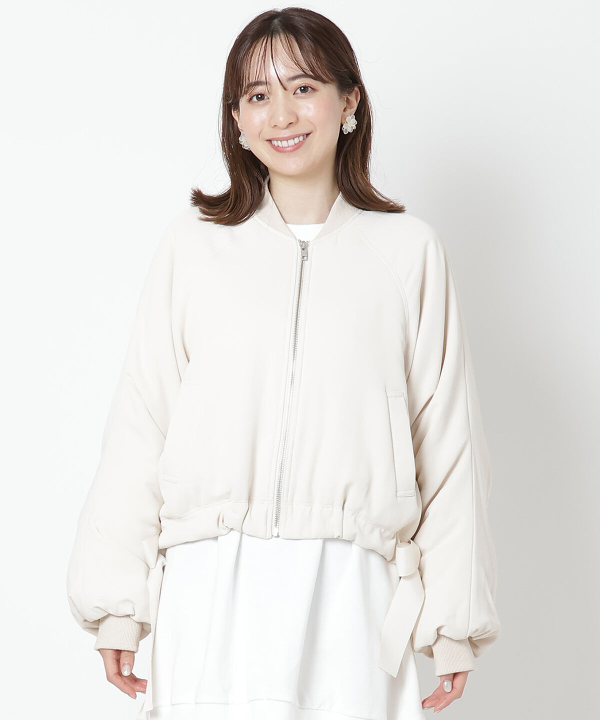 WILLSELECTION「サイドリボンボリューム袖ブルゾン」|ブルゾン・スタジャン|