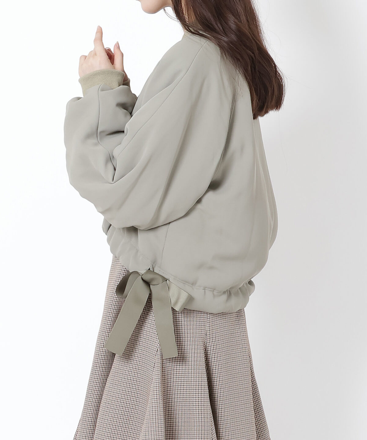 WILLSELECTION「サイドリボンボリューム袖ブルゾン」|ブルゾン・スタジャン|