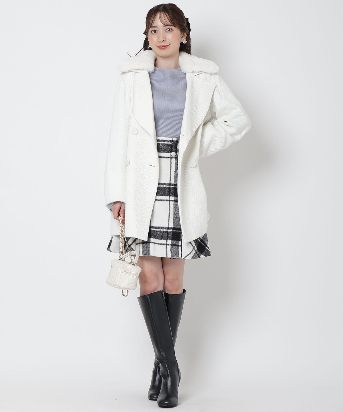 WILLSELECTION「ヘリンボーンファー付きコート」|その他|