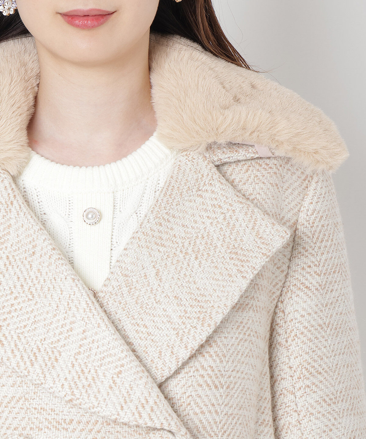 WILLSELECTION「ヘリンボーンファー付きコート」|その他|