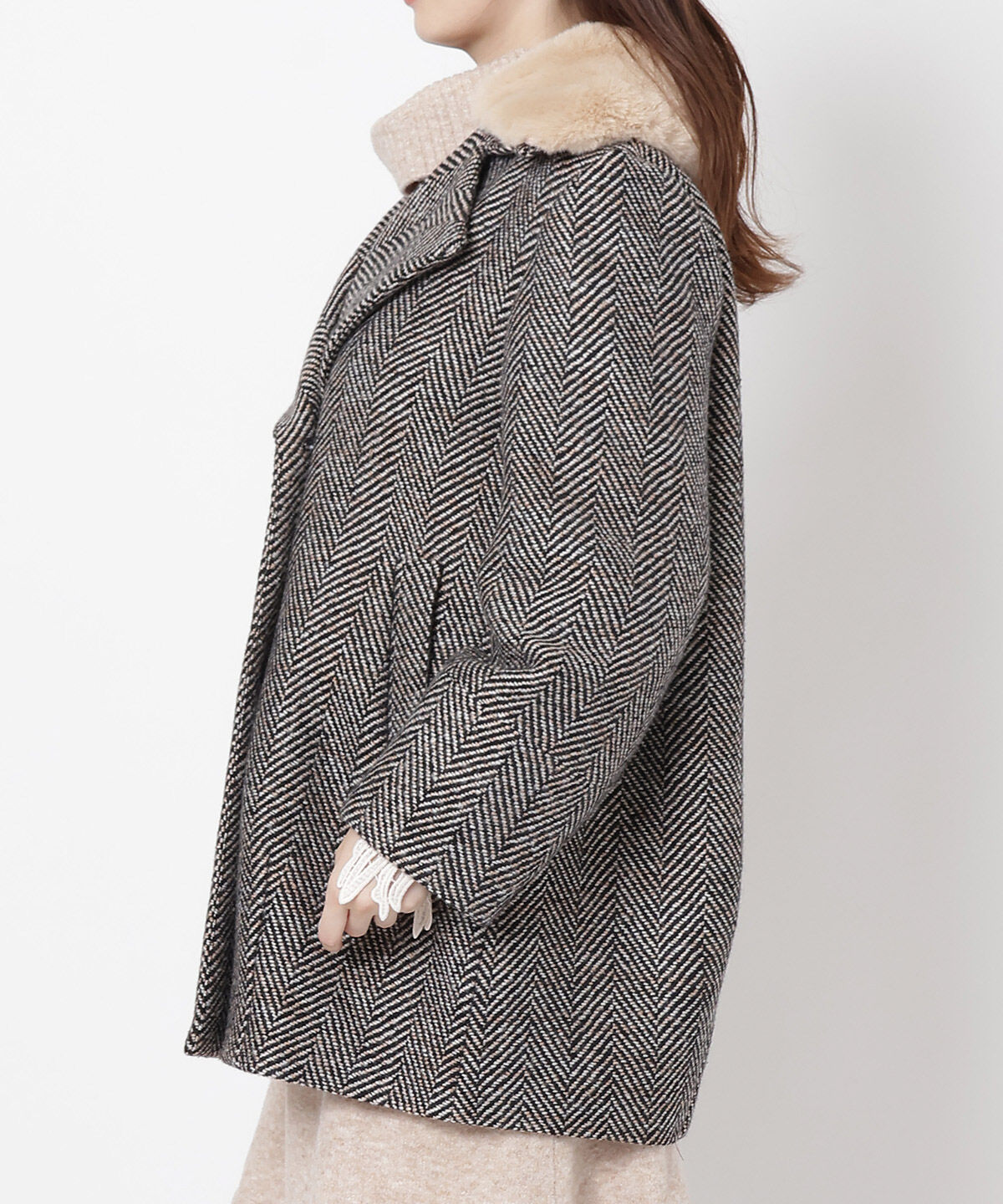 WILLSELECTION「ヘリンボーンファー付きコート」|その他|