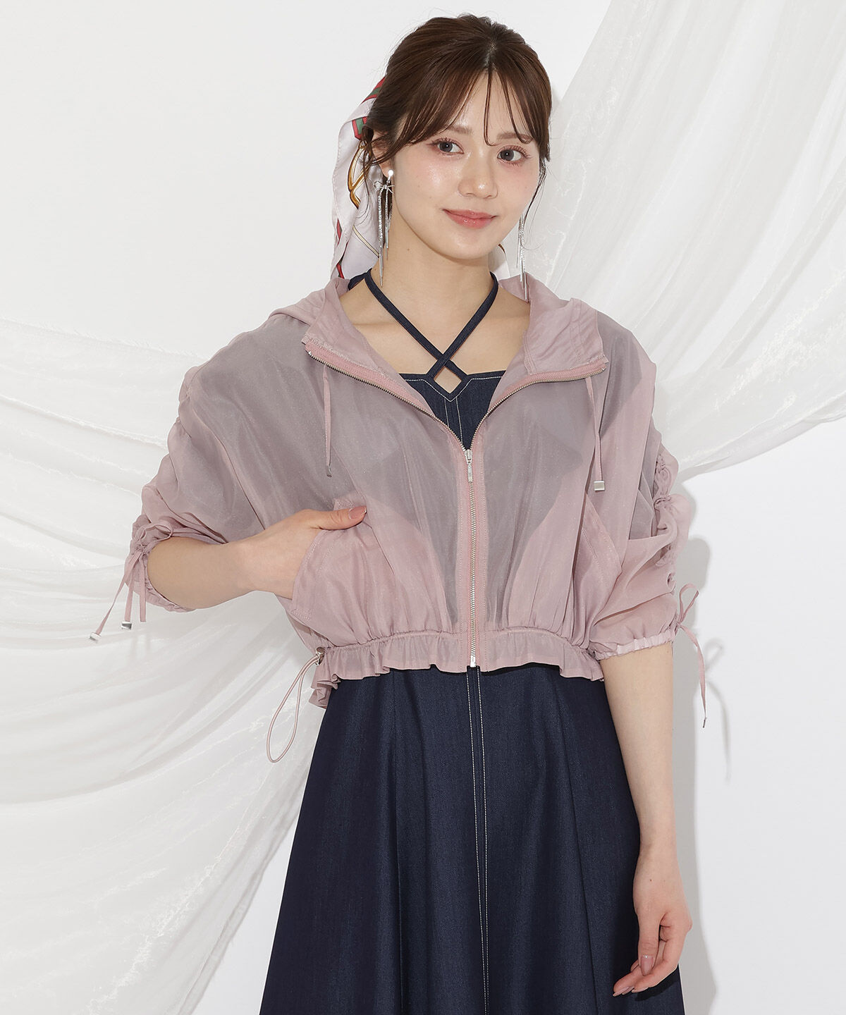 WILLSELECTION「ボリューム7分袖ショートブルゾン」|ブルゾン・スタジャン|ピンク