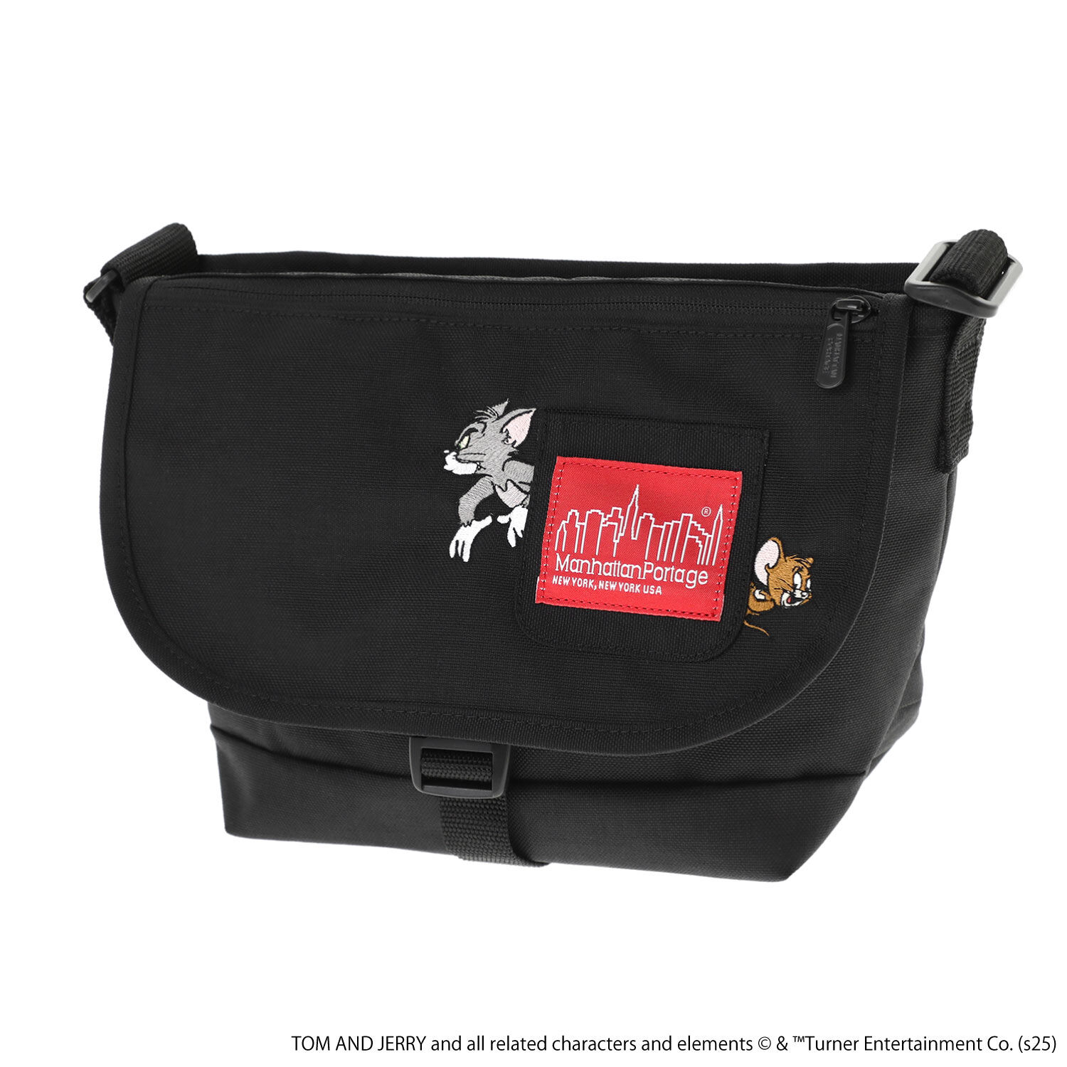 Manhattan Portage「Nylon Messenger Bag JR Flap Zipper Pocket / TOM AND JERRY / 85TH」|ショルダー・メッセンジャー|BLK