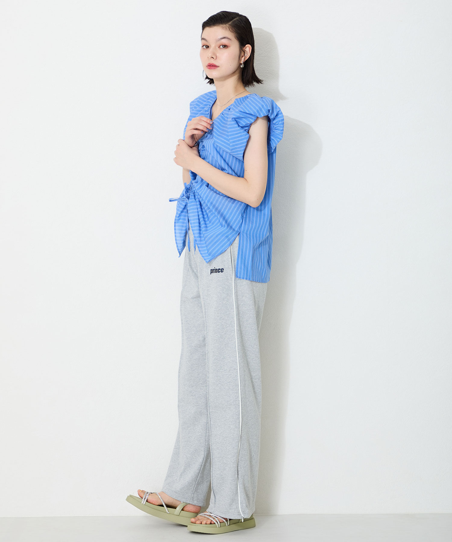 ORiental TRaffic「【追加】ラインストーンストラップサンダル/41217 サンダル 人気 トレンド 売れてる ラインストーン」|サンダル|