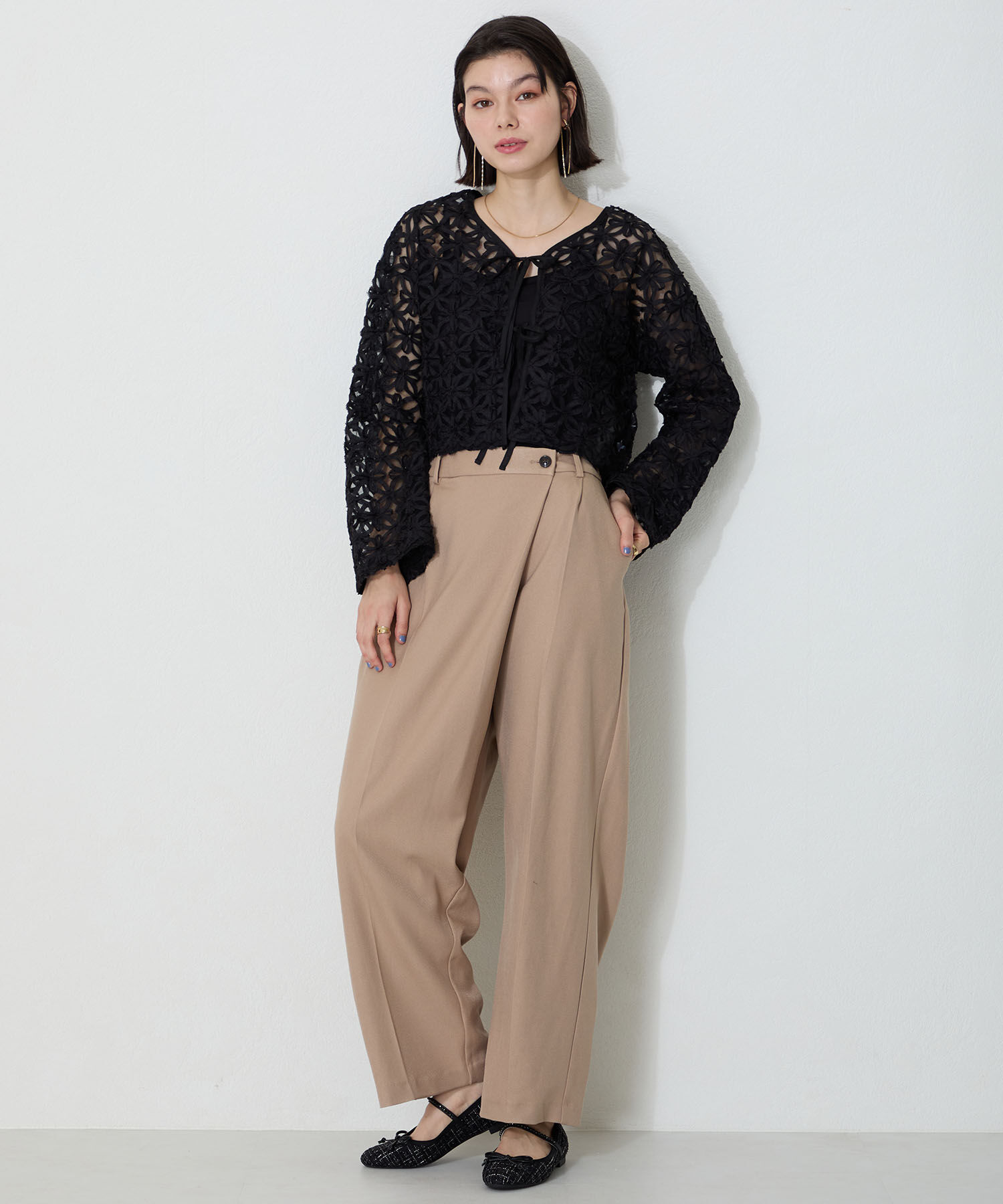 ORiental TRaffic「●2025春夏新作●ツイードバレエストラップパンプス/51106」|パンプス|