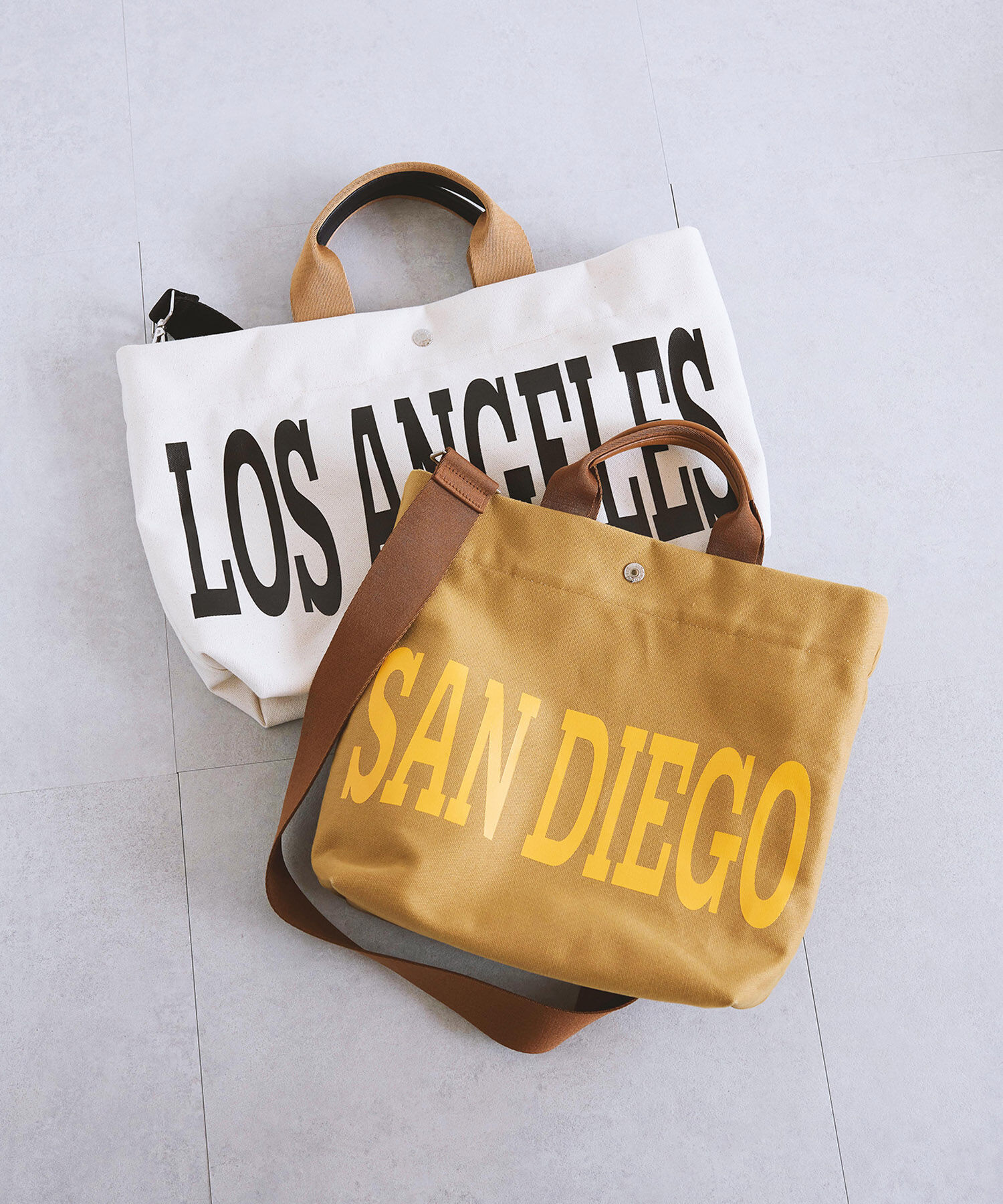 TOPKAPI BREATH「【Breath TOPKAPI】シティ プリント キャンバス スクエアトートバッグ / ショルダー付き」|トートバッグ|