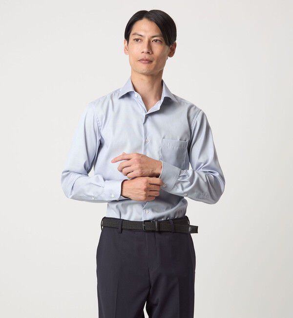 UNITED ARROWS green label relaxing「コットン ナローストライプ ワイドカラー ドレスシャツ -イージーアイロン-」|シャツ・ブラウス|COBALT