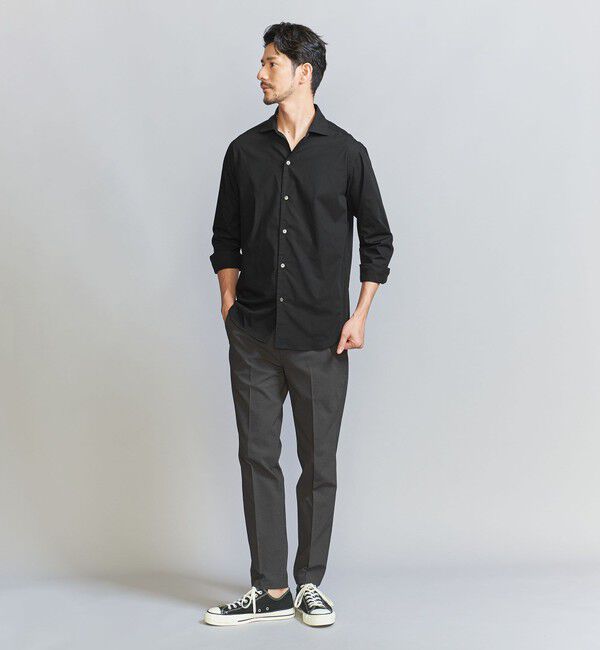 BEAUTY&YOUTH UNITED ARROWS「【WEB限定 WARDROBE SMART】コットン ワイドカラー スキッパー シャツ」|シャツ・ブラウス|