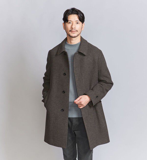 UNITED ARROWS / 米沢シルク バルカラーコート /サイズM WEB限定 WARDROBE SMART】PE メルトン バルカラーコート（BEAUTY&YOUTH