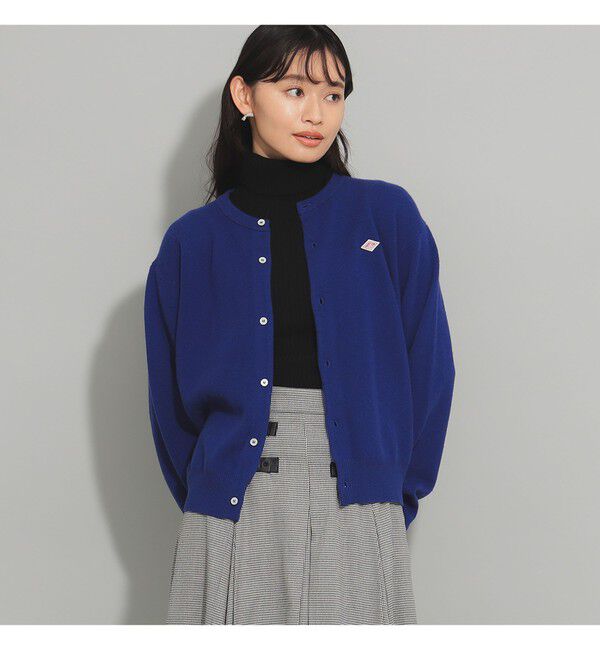 Ray BEAMS 「DANTON / ラムウール クルーネック カーディガン」|カーディガン|BLUE