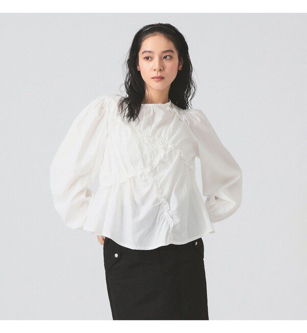 Ray BEAMS 「GHOSPELL / Caro Asymmetric Top」|シャツ・ブラウス|IVORY