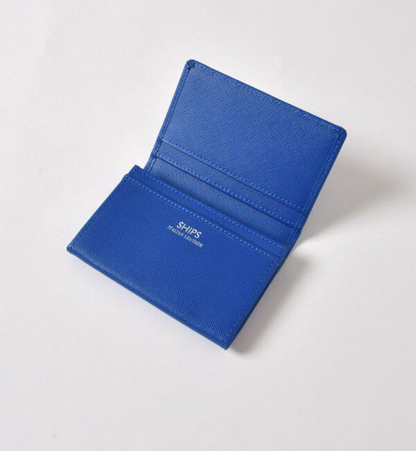 SHIPS「SHIPS:【SAFFIANO LEATHER】イタリアンレザー  カードケース （名刺入れ）」|名刺入れ・カードケース|ブルー