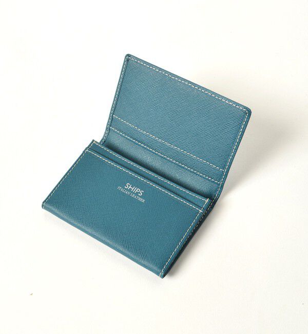SHIPS「SHIPS:【SAFFIANO LEATHER】イタリアンレザー  カードケース （名刺入れ）」|名刺入れ・カードケース|ロイヤルブルー