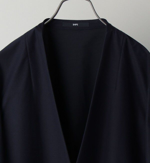 SHIPS「SHIPS: ウォッシャブル ジャージー ノーカラー ルームジャケット」|テーラードジャケット|