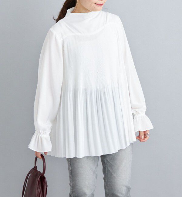 SHIPS for women「〈手洗い可能〉キュプラポリプリーツブラウス◇」|シャツ・ブラウス|
