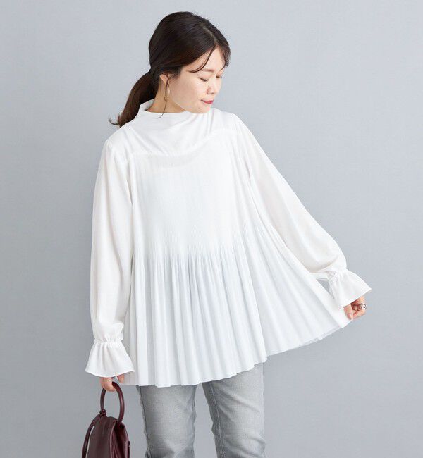 SHIPS for women「〈手洗い可能〉キュプラポリプリーツブラウス◇」|シャツ・ブラウス|