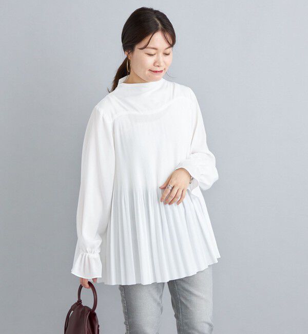 SHIPS for women「〈手洗い可能〉キュプラポリプリーツブラウス◇」|シャツ・ブラウス|
