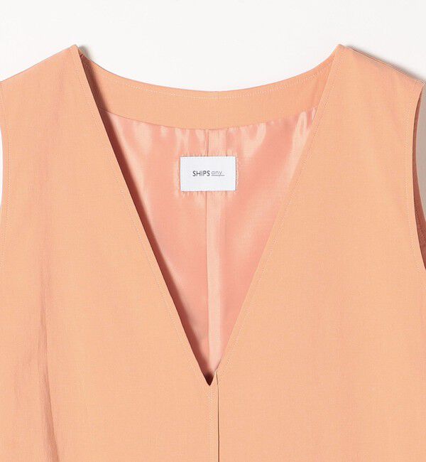 SHIPS any「SHIPS any:〈洗濯機可能〉ドライリネン Vネック ワンピース」|ワンピース|